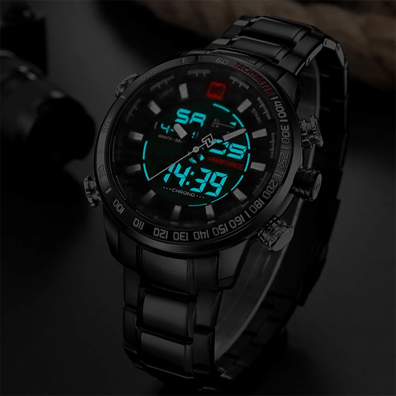 Лидирующий бренд NAVIFORCE мужские спортивные часы кварцевые аналоговые