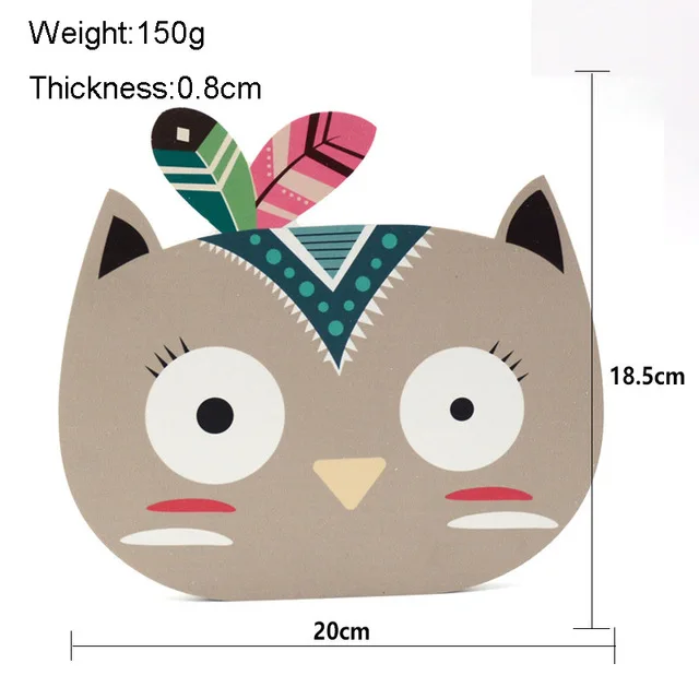 Owl В скандинавском стиле, деревянные Мультяшные животные, Настенный декор для детской комнаты, детская комната, украшение для дома - Цвет: Owl