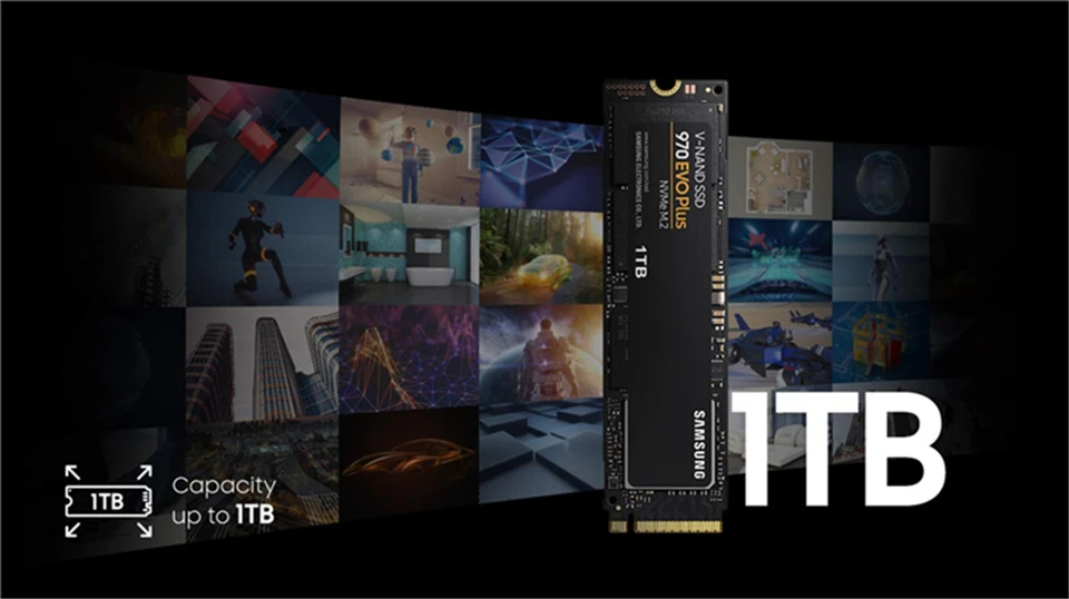 SAMSUNG 970 EVO PLUS 500 Гб Внутренний твердотельный накопитель M.2 SSD NVMe SSD 250 ГБ 1 ТБ TLC M.2 2280 3500 МБ/с. для ноутбука Тетрадь