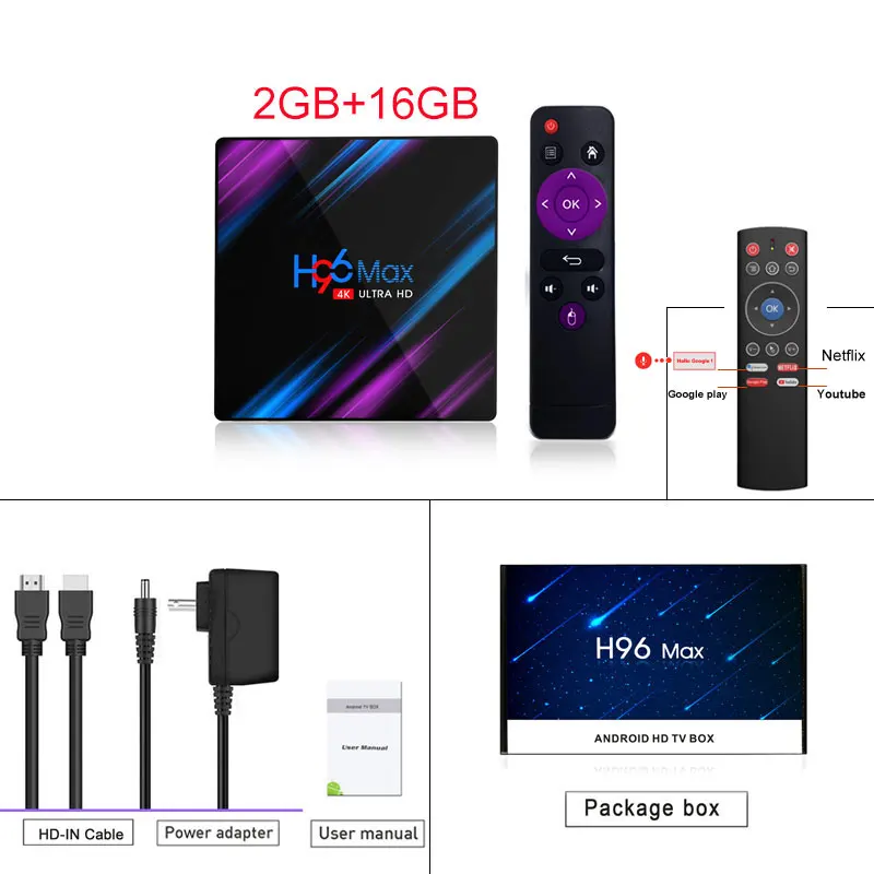 2G 16G n T1 H96 MAX 9,0 Android tv Box Rockchip RK3318 4K Smart tv Box Гб ram 64 Гб H.265 4K Google Voice 2,4G& 5G Wifi BT4.0 медиаплеер - Цвет: 2G 16G n T1
