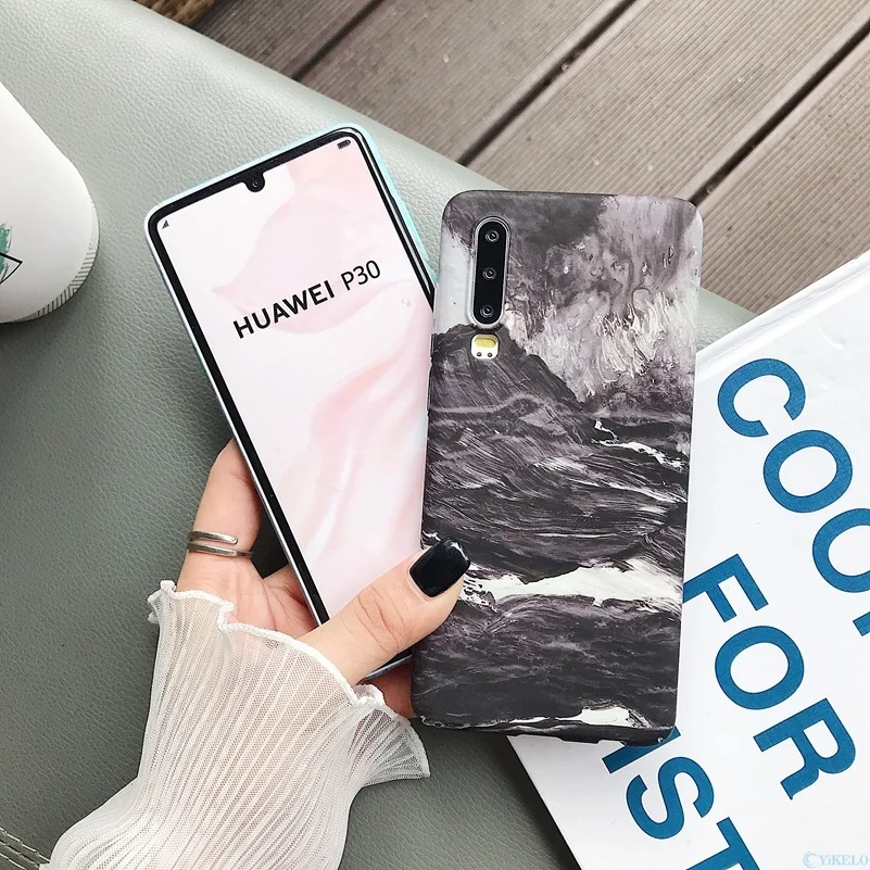 Мраморный чехол на заднюю панель телефона для huawei P20 P30 mate 20 Pro Lite Nova 4 P Smart Honor 10 lite, Жесткий Чехол из поликарбоната