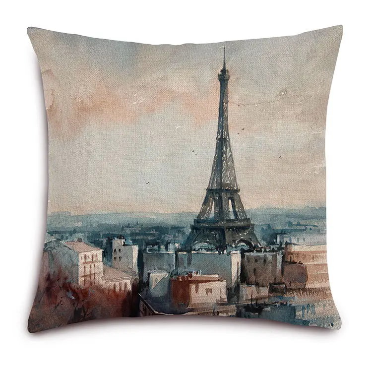Новая Европа Винтаж Чехлы для подушек красочные Париж картина маслом Подушки S