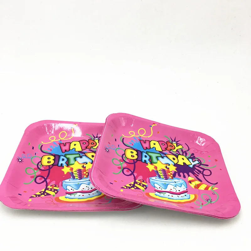 10 с днем рождения квадратные тарелки Детские вечерние бумажные | Дом и сад