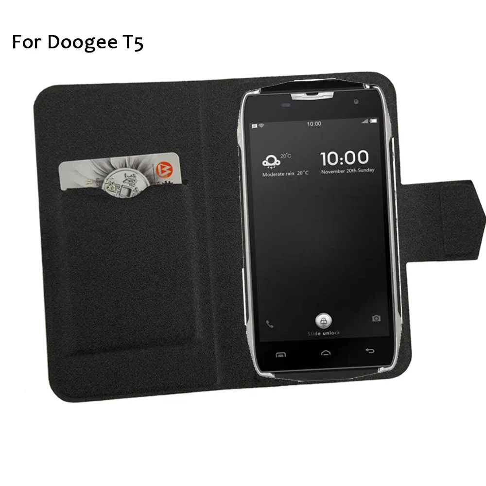 5 цветов супер! Чехол для телефона Doogee T5 кожаный чехол с откидной крышкой 2017