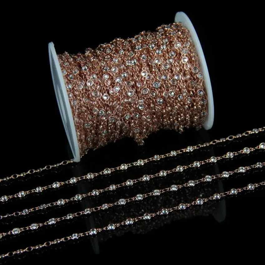 5 метров прозрачные белые кубические циркониевые четки ювелирные изделия