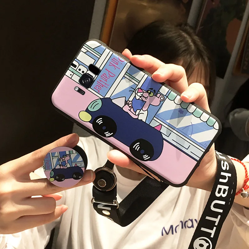 Для Samsung Note 8/9/5 Чехол для мобильного телефона Galaxy a9s/a6s Розовая пантера основа s7edge