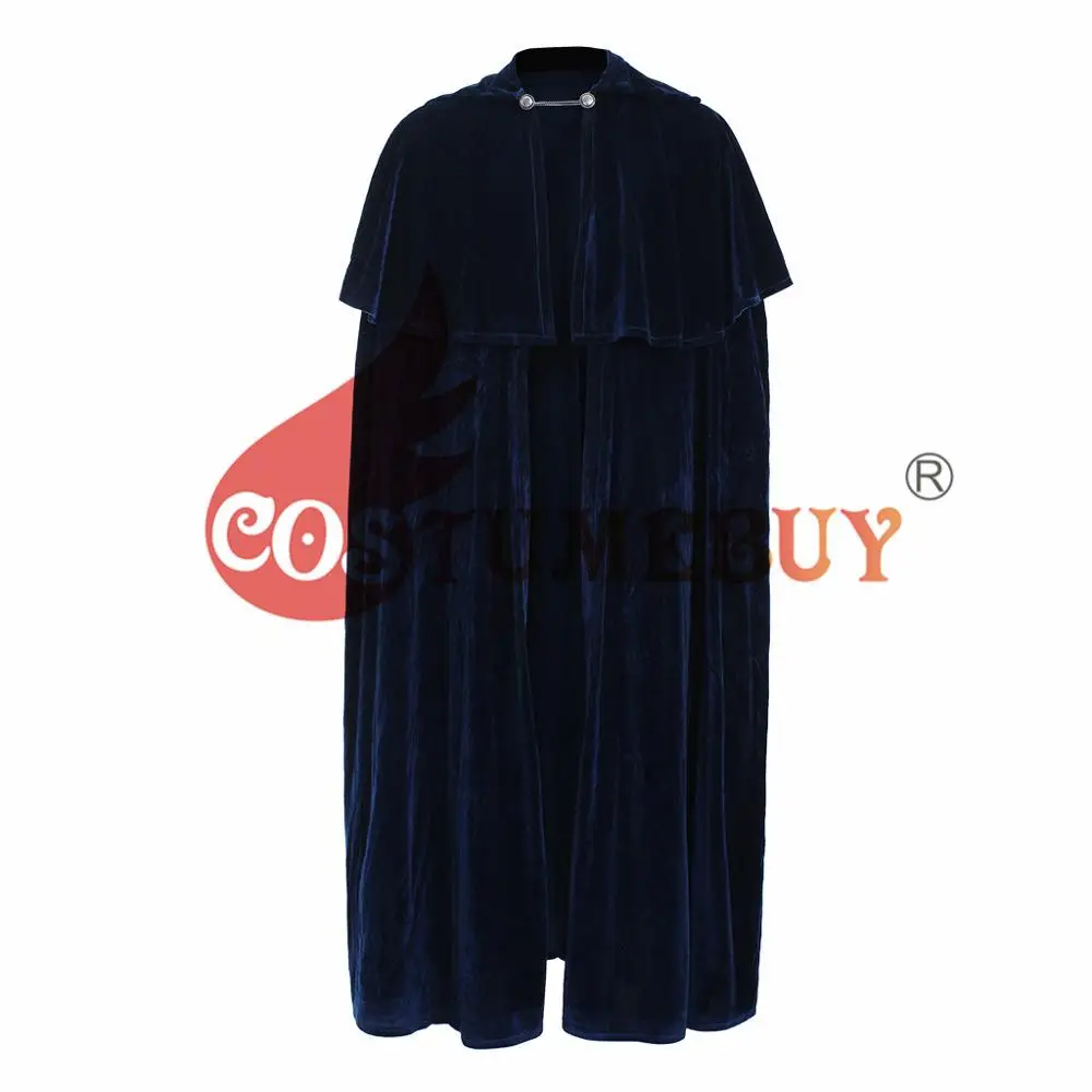 blue CostumeBuy, Мужская мантия, бархатный плащ, пальто, куртка, Wicca Robe, средневековый плащ, шаль для Хэллоуина, опера, косплей, LARP, костюм ведьмы, волшебника - Цвет: blue