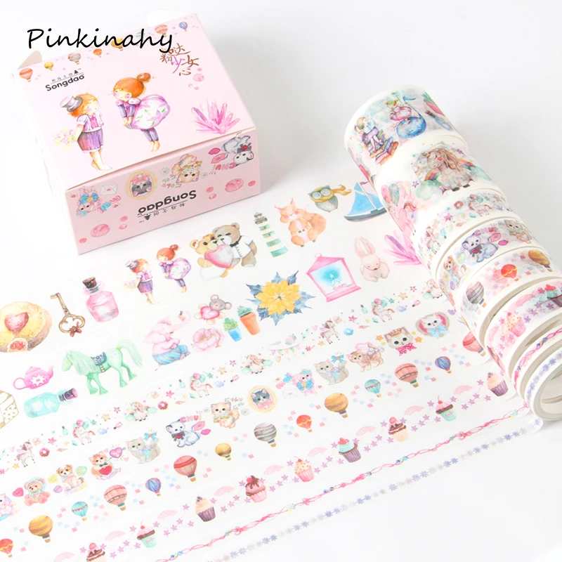 Kawaii набор декоративного скотча Васи сказочная девочка этикетка для маскирующей