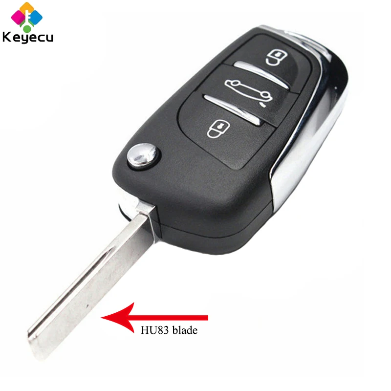 KEYECU замена флип пульт дистанционного управления автомобильный ключ с 3 кнопками