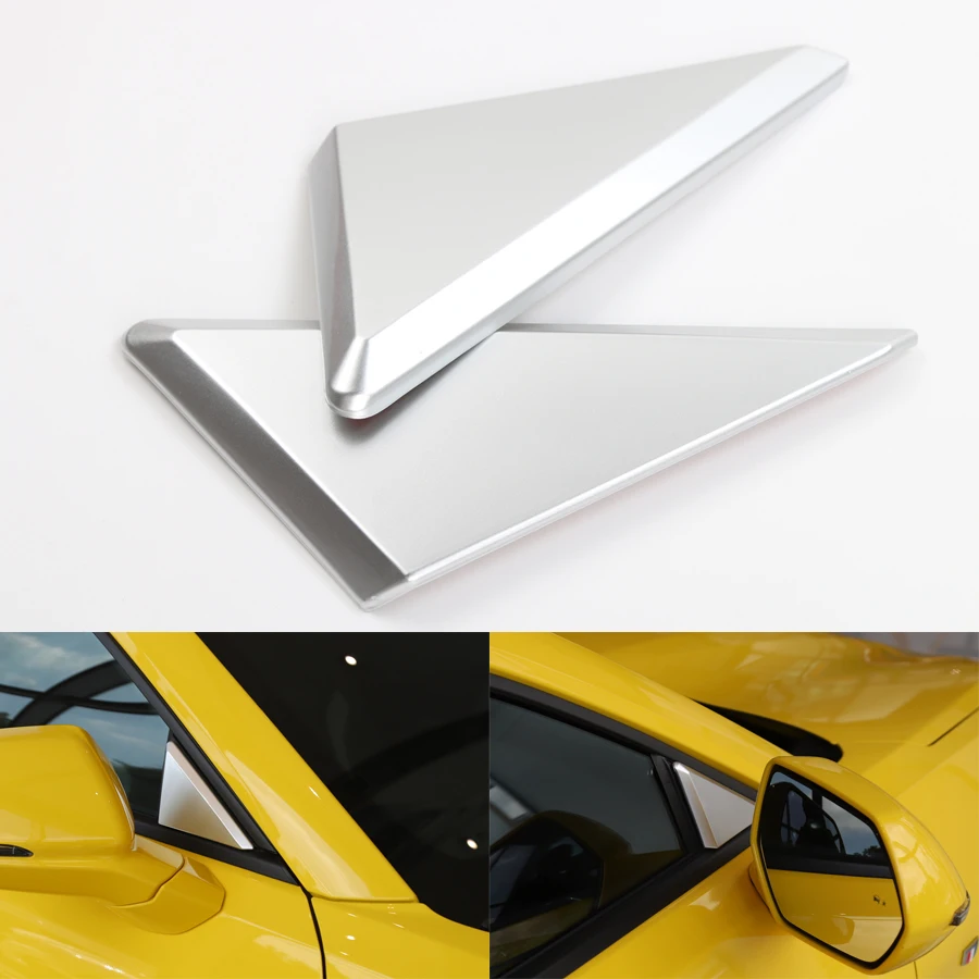

2x Car Exterior Car Front Door Window Triangle Cover Trim Bezel Stickers Styling Accessories For Chevrolet Camaro 2017+