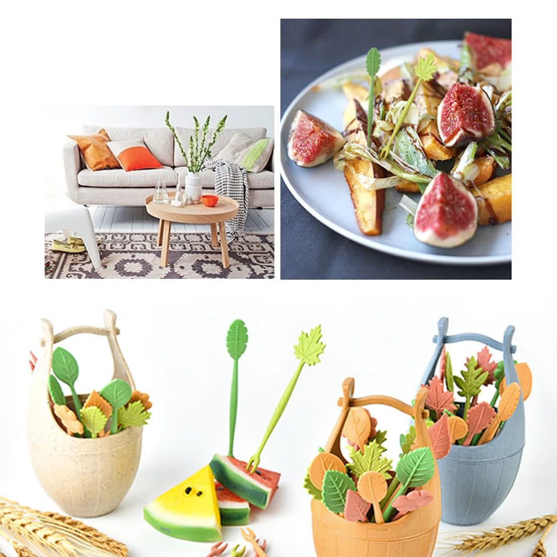 Инструменты для декора стола 16 шт. зеленый биоразлагаемый Пшеничная солома