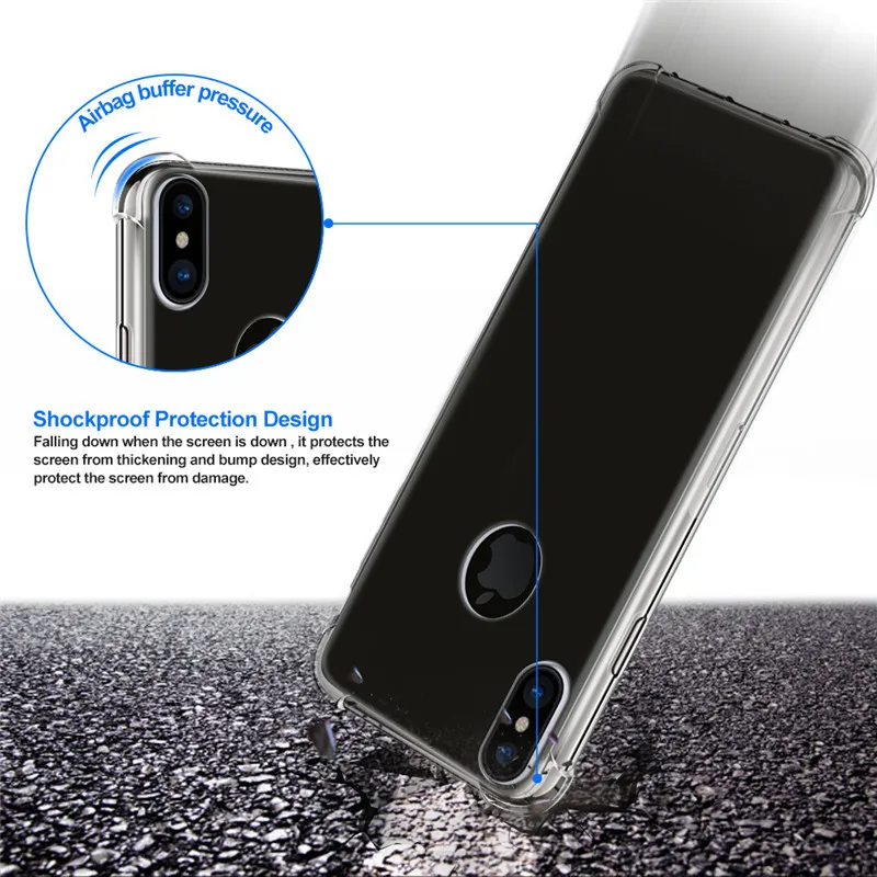 Чехол для iPhone X XS прозрачный тонкий силиконовый мягкий чехол из искусственной
