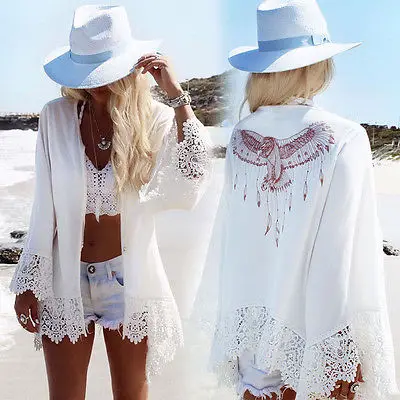 Женский купальник пляжный топ белого цвета с кружевом 2019 | Женская одежда