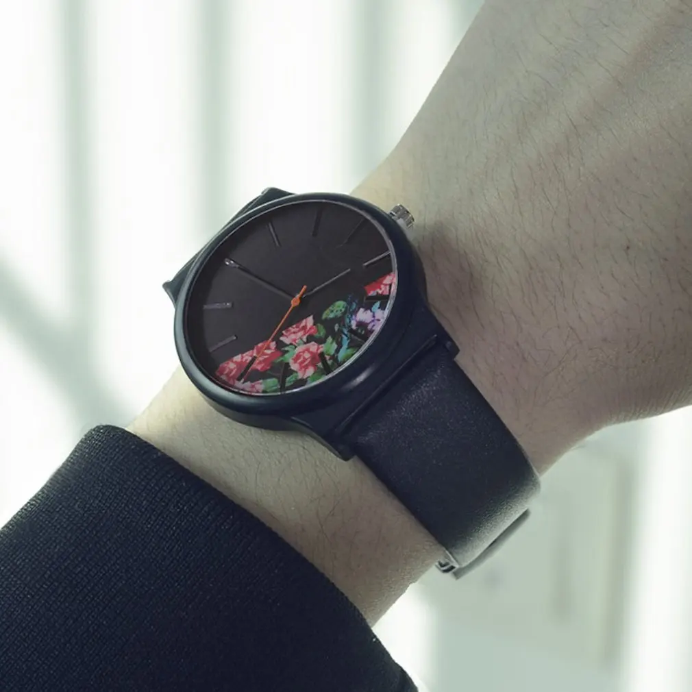 Цветочный для женщин часы Relojes Mujer имитация фарфора Ретро ремешок Мода цветок
