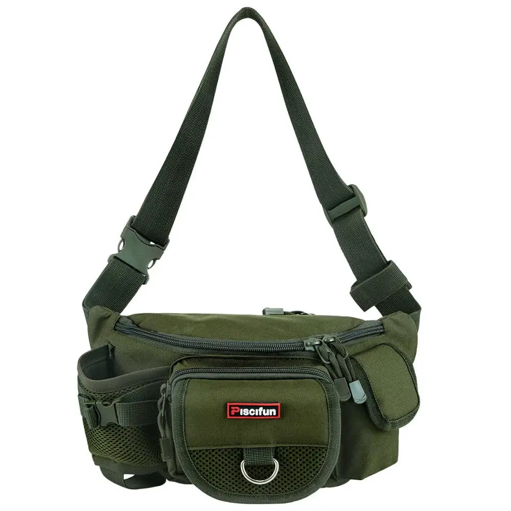 Army Green Сумка для рыбалки Piscifun, многофункциональная, на открытом воздухе, поясная сумка, переносная, наживка, поясная сумка, сумка-мессенджер, посылка на шесте, сумка для рыболовных снастей - Цвет: Army Green