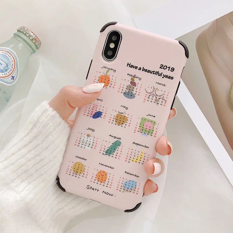 Чехол для телефона со смайликом розовым календарем IMD чехол iPhone 8 7 6 s Plus