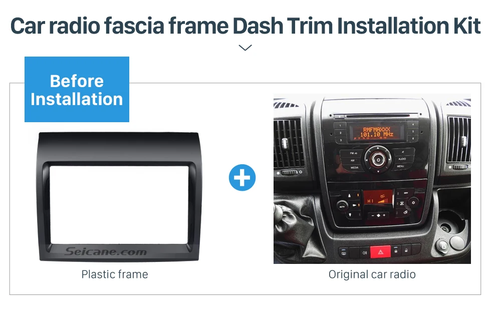 Seicane лучший UV черный 2Din автомобильный радиоприемник фасции Для 2011 FIAT DUCATO Dash монтажный комплект адаптер DVD рамка панель автомобильный монтажный комплект