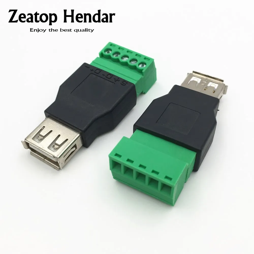 100 шт. USB 2 0 A штекер/гнездо на 5 Pin винтовой разъем с экраном USB2.0 Тип для