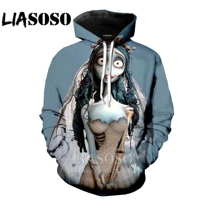 Толстовки liasoso, забавная толстовка, труп, невеста, хип-хоп, уличная одежда, 3D принт, для мужчин, wo, для мужчин, harajuku, высокое качество, аниме, одежда, толстовки, E190