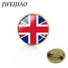 Винтажные Броши JWEIJIAO с флагом Великобритании, значок с флагом Албании, Австралии, Боливии, США, брошь с флагом мира, булавки, стеклянные драгоценные камни, купол, ювелирные изделия, подарок FG19