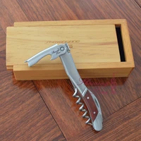 christmas gift laguiole wine corkscrew opener stainless steel bottle opener with rosewood handle sacacorchos wooden box packing