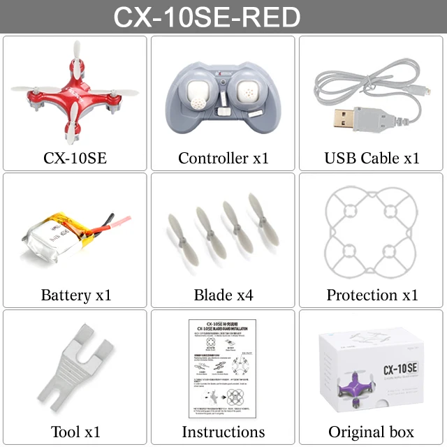 red with box Cheerson CX-10SE мини карманные Дроны с дистанционным управлением Дрон радиуправляемый вертолет нано микро RTF Квадрокоптер детские игрушки Вертолет VS H36 S9 Дрон - Цвет: red with box