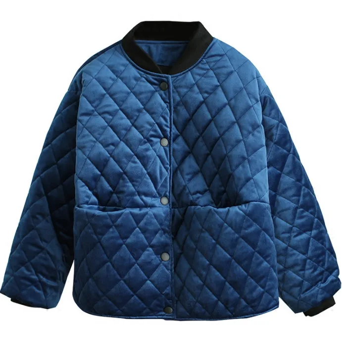 Argyle Parkas женские осенние зимние однотонные винтажные карманы однобортный прямой