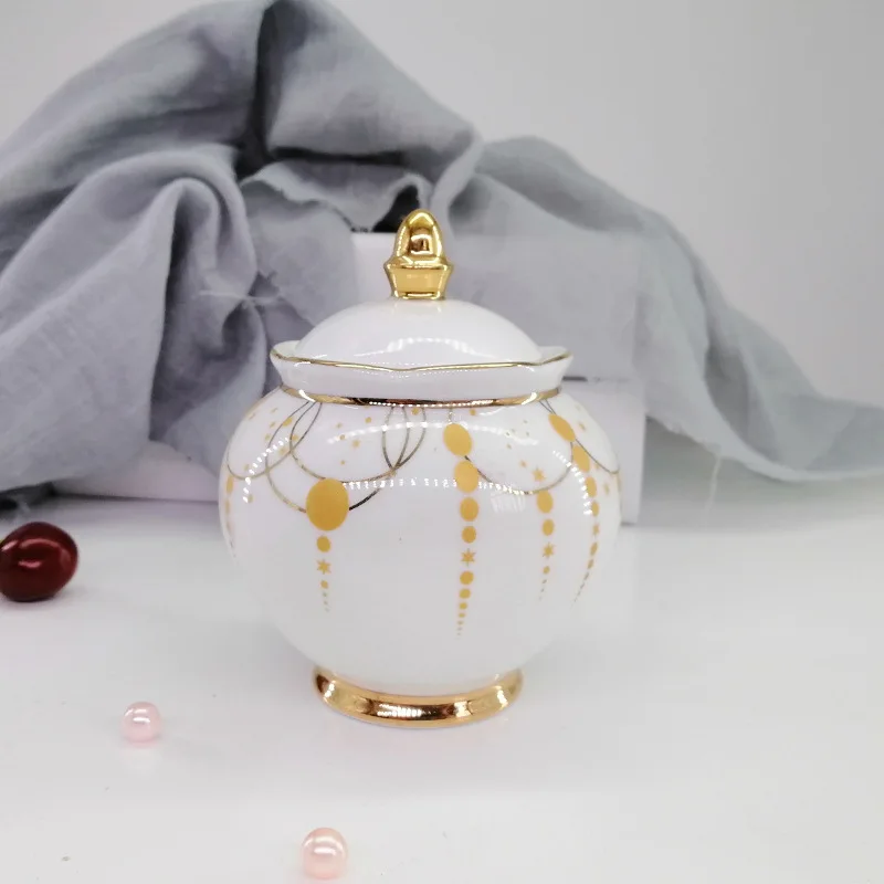 Glod Sugar Pot 1 шт., скандинавский роскошный фарфоровый чайный горшок, чайный поднос, сахарный горшок, молочный кувшин, кофейная кружка, чашка, блюдце, набор, свадебный подарок - Цвет: Glod Sugar Pot