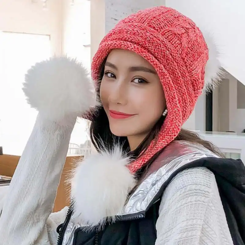 Женские зимние шапки толстые мягкие теплые вязаные skullies beanies модные invierno gorros mujer