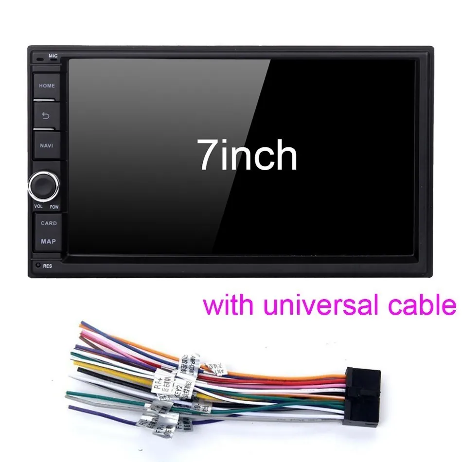 with universal cable Android 8,0 Универсальный двойной 2 Din для Nissan VW Toyota аудио стерео gps Навигатор Радио автомобильный мультимедийный панельный размер 178*100 мм - Цвет: with universal cable