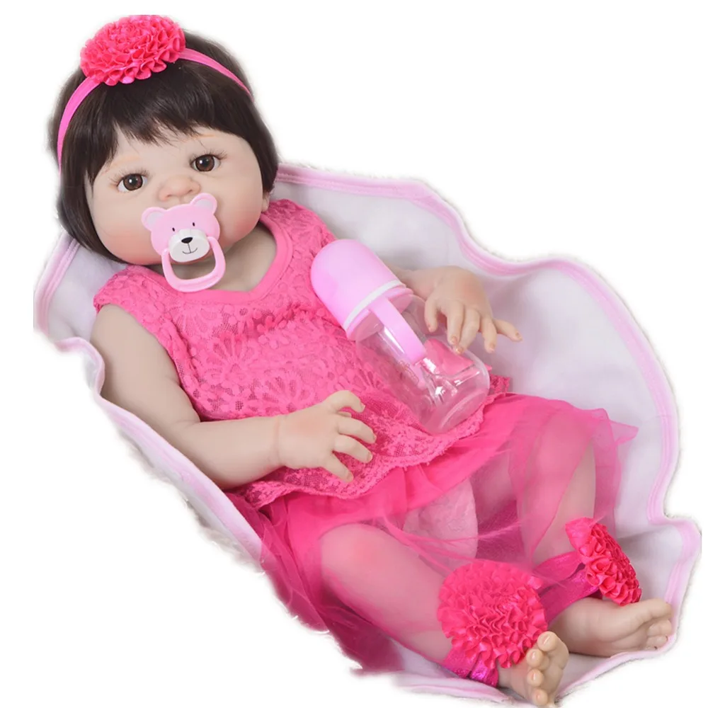 

Bebe princess Reborn boneca menina 23 "57 см DollMai полностью силиконовые куклы-игрушки для девочек подарок для ребенка