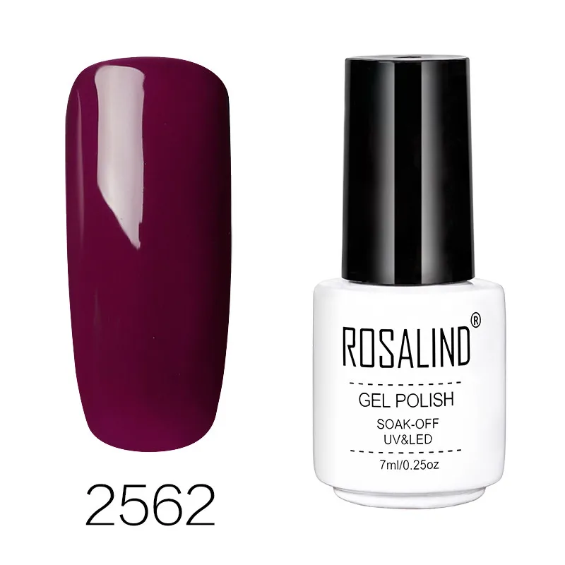2562 ROSALIND Гель-лак для ногтей 7 мл Vernis полуперманентное верхнее покрытие маникюр замачивание уф-белая бутылка Гибридный Гель для лака для ногтей - Цвет: 2562