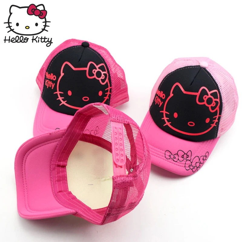 Hello Kitty 2019 Girls Ponytail Baseball Hat Solid Cotton Adjustable Caps outdoor Sun Visor Pink Round | Детская одежда и обувь