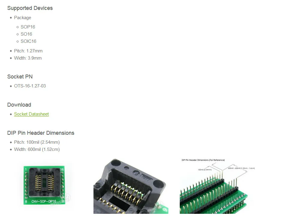 SOP16 К DIP16 () IC Тест Гнездо Адаптера Программирование для SO16 SOIC16 Бесплатная Доставка
