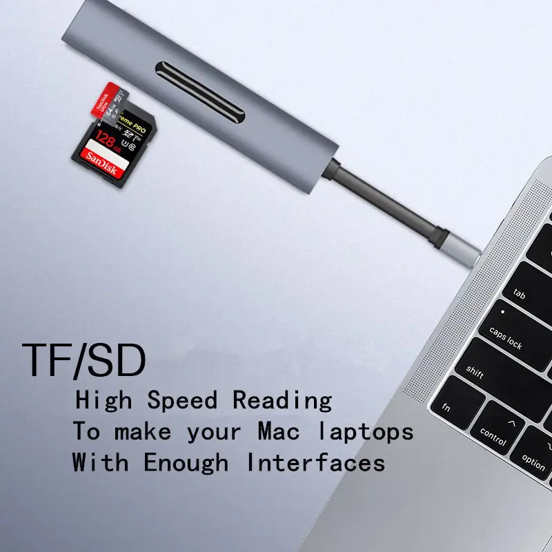 Thunderbolt 3 USB Type c к HDMI 4K VGA USB3.0x3 концентратор TF SD слот C PD аудио Женский Портативный 9в1