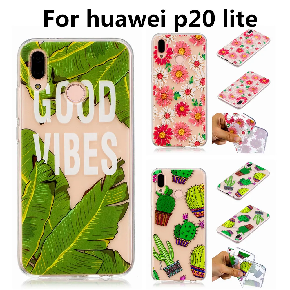 Чехол с цветочным рисунком фламинго для huawei p20 lite мягкий силиконовый чехол из ТПУ