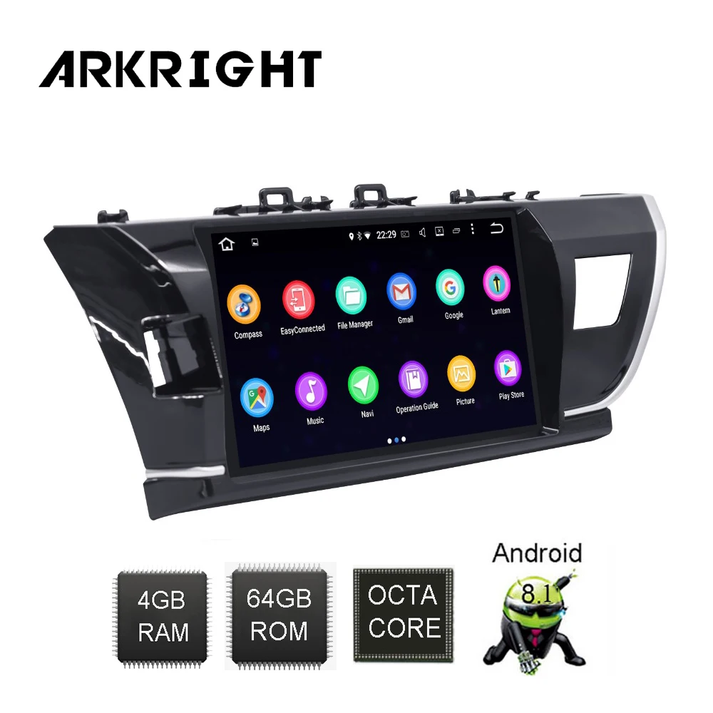 Автомобильный радиоприемник ARKRIGHT 10 1 ''с GPS системой Android 8 автомобильная