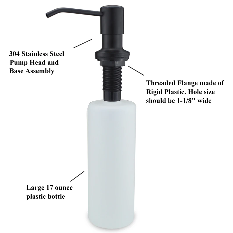 Современный черный диспенсер для жидкого мыла из нержавеющей стали дозатор 500