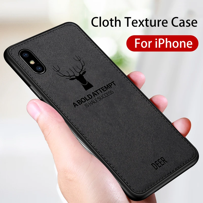 Тканевый чехол с рогами для iphone X 6 6S 7 8 plus Ультратонкий силиконовый aifon x 7plus p |