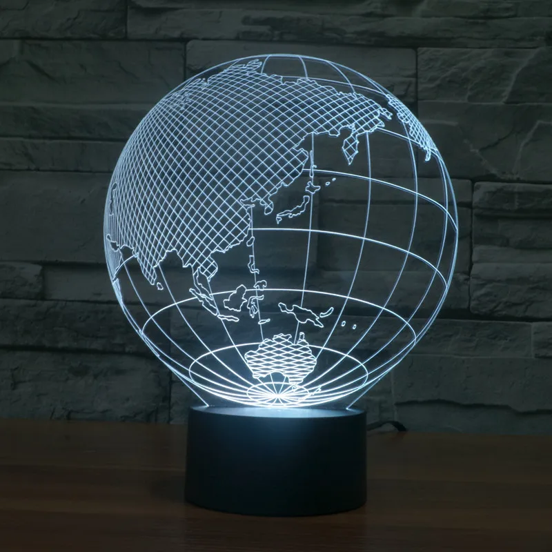 3D атмосферная лампа 7 цветов меняющая визуальную иллюзию Светодиодная для декора