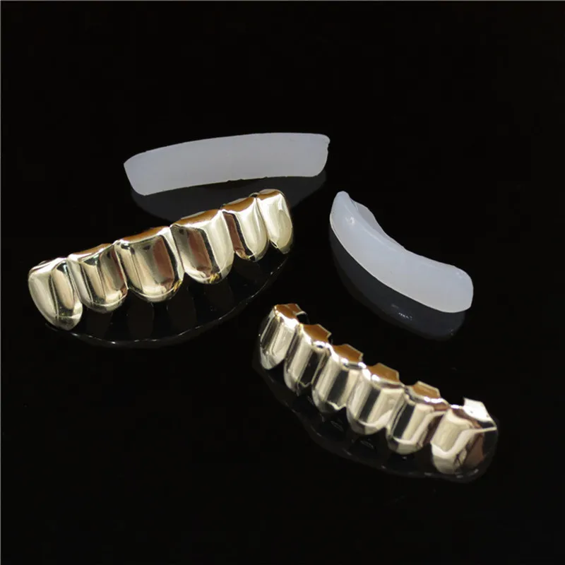 BOAKO хип-хоп золотые зубы Grillz набор топ и низ грили зубной рот в стиле Панк шапки