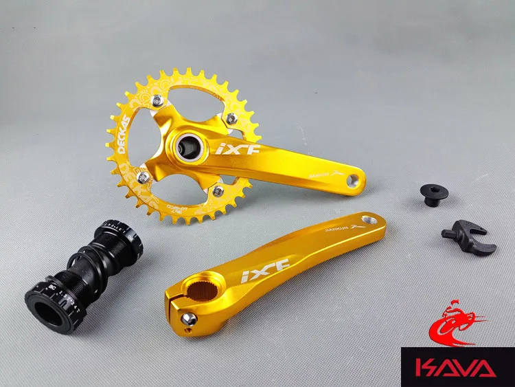 MTB шатун со звездами для велосипеда полый один Кривошип цепная Звездочка из алюминиевого сплава горный велосипед рифленый диск MTB части велосипеда