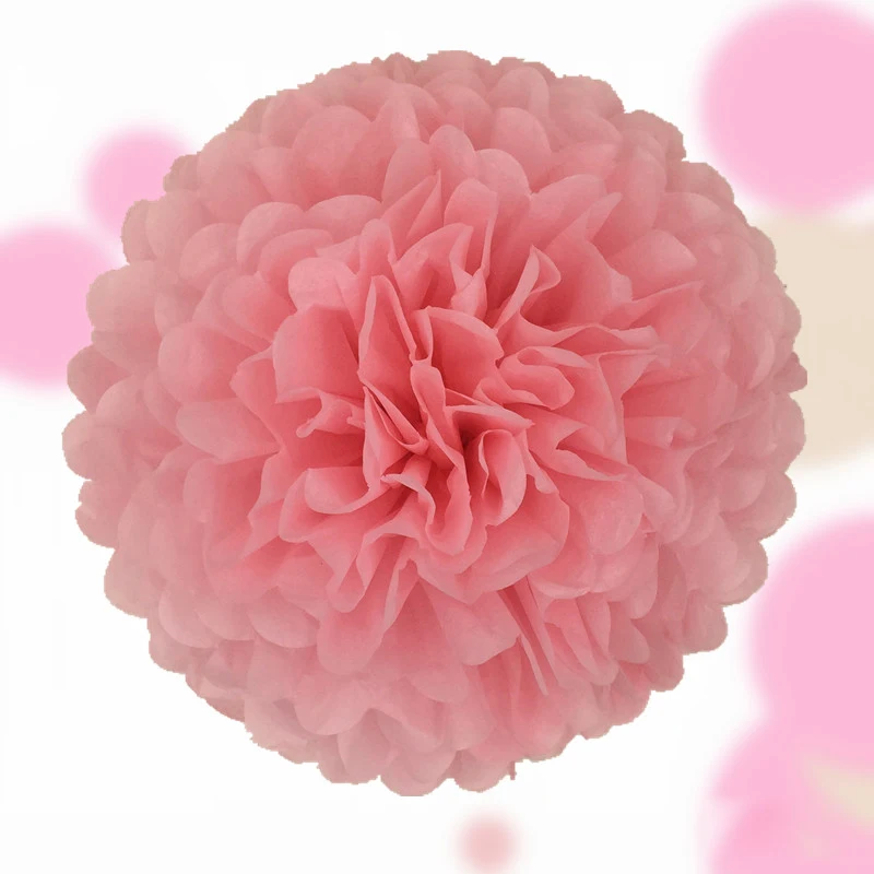 pink FUNNYBUNNY 13 см папиросная бумага помпоны цветочный шар для свадьбы и вечеринки и украшения на открытом воздухе День рождения Свадьба Праздник - Цвет: pink