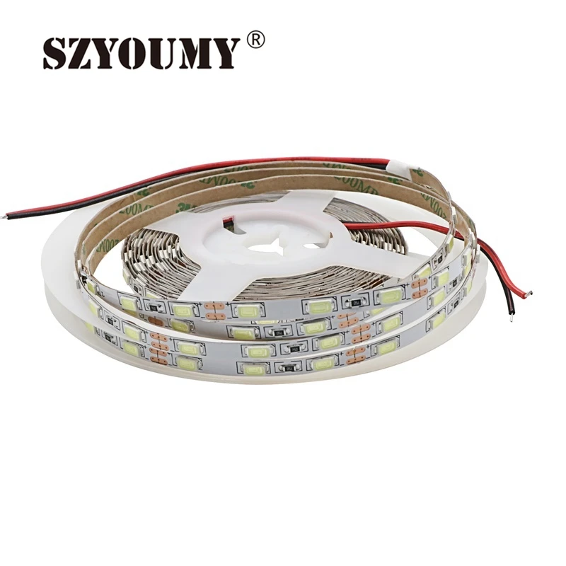 SZYOUMY 5630 DC 12V Fita Светодиодная лента 5M 300LED 5 мм ультра узкая панель не