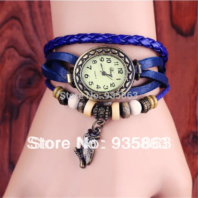 Wholesale Womens Leather Strap Wristwatch Vintage Bracelet Watch Clock Online Sale For Cheap VIS-53 | Наручные часы