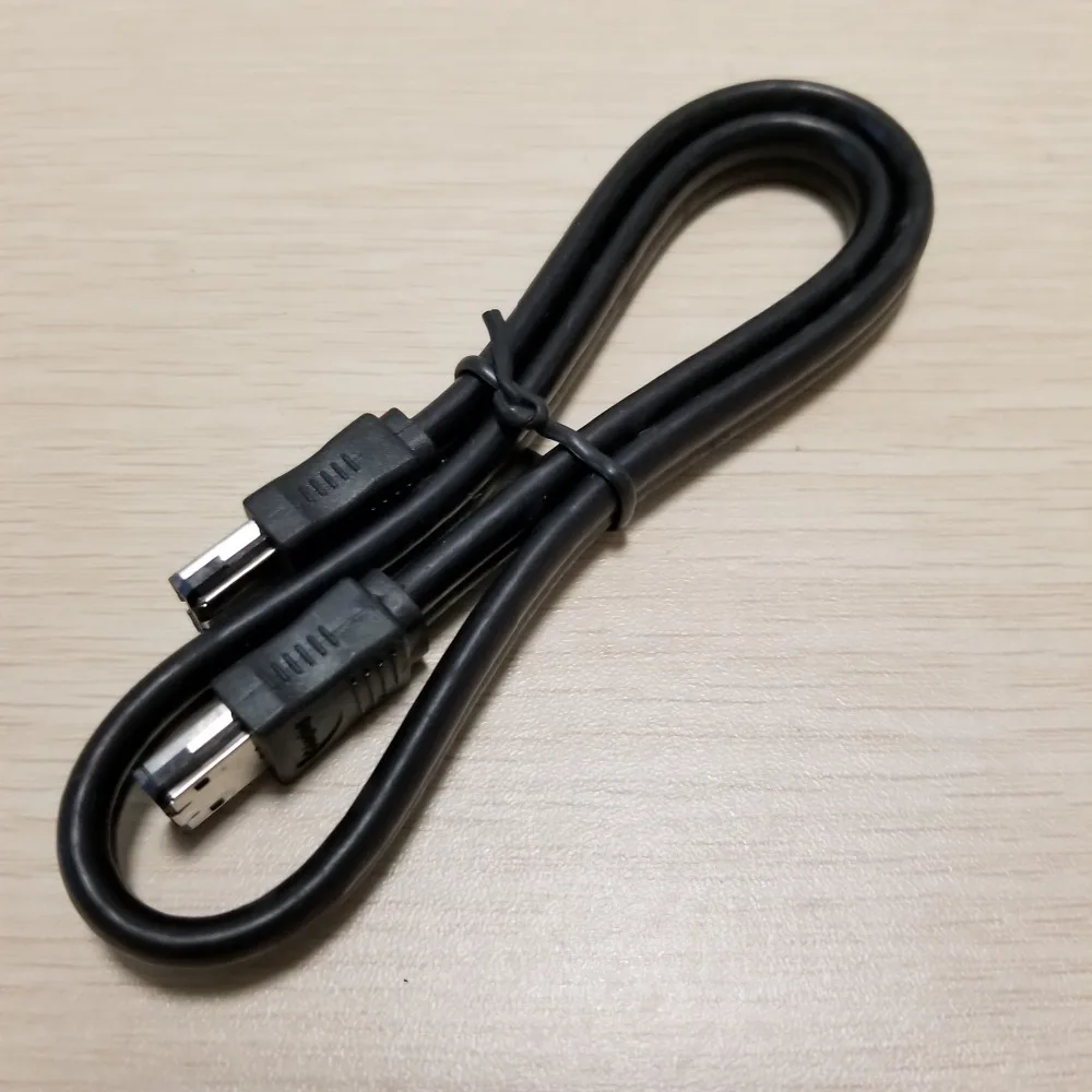E-SATA eSATA Male to Male Extension Data Transfer Cable Cord 50cm for Portable Hard Drive esata male to esata male mini usb male data power cable for 2 5 esata hdd black 100cm