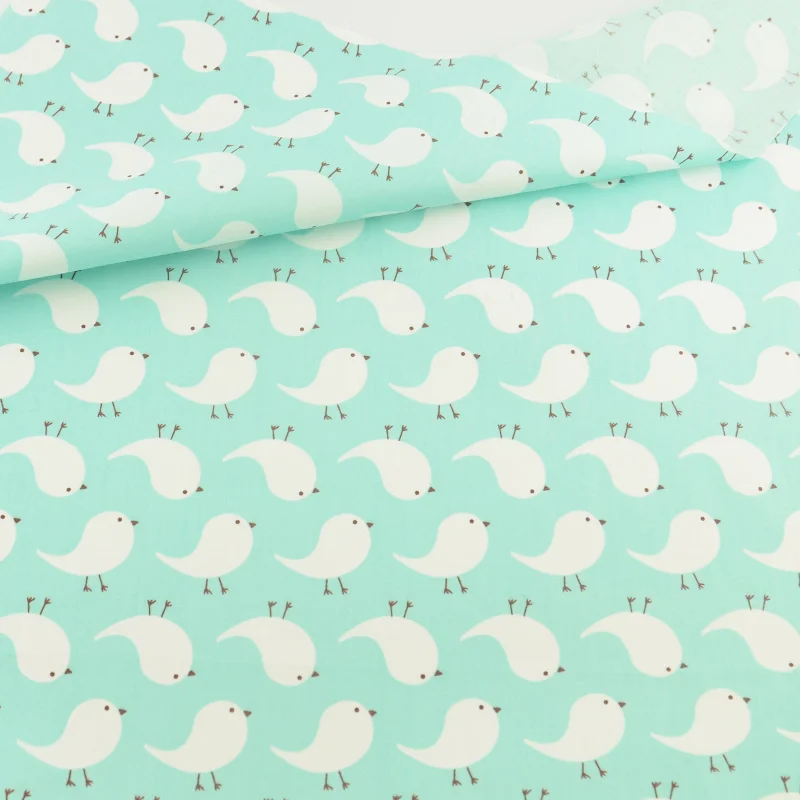 

Teramila Blue Bird Cotton Fabric Quilting Home Textile Sewing Cloth Craft Tecido Patchwork Bedding Decoration Tissu
