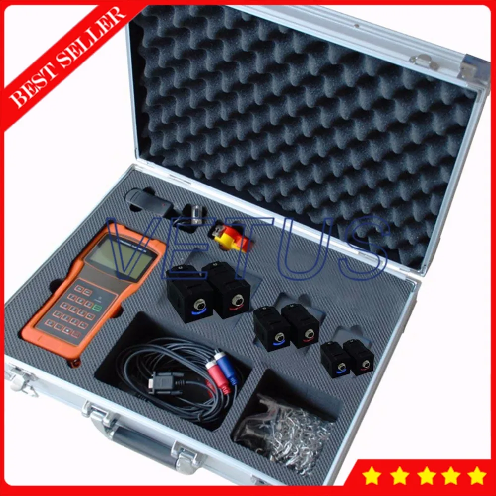 

Digital Handheld Ultrasonic Flow Meter Flowmeter DN25-6000mm TUF-2000H with TS-2-HT TM-1-HT TL-1-HT 3 Size High Temp Transducer