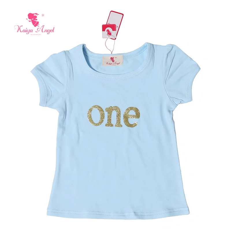 

Kaiya Angel 2017 Girls T shirt Child Clothing Childrens Tops Summer Clothes Short Sleeve Tee Birthday 1T 2T 3T 4T 5T T Shirts