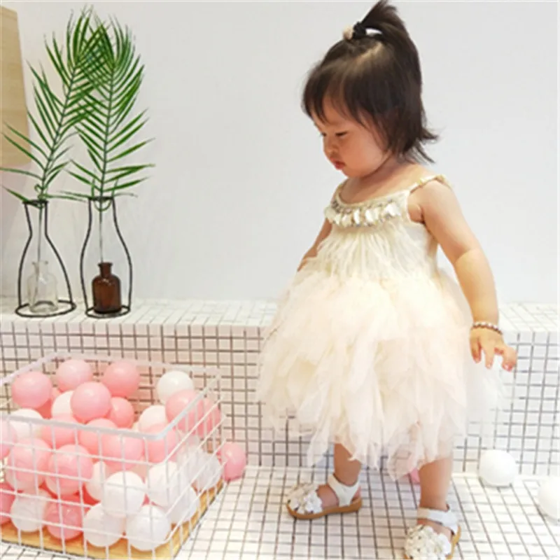 TinyBanana Princess Girls Dresses Baby Girl 1 yr Birthday Party Wear Tutu Sleeveless Toddler Beautiful Dress | Детская одежда и